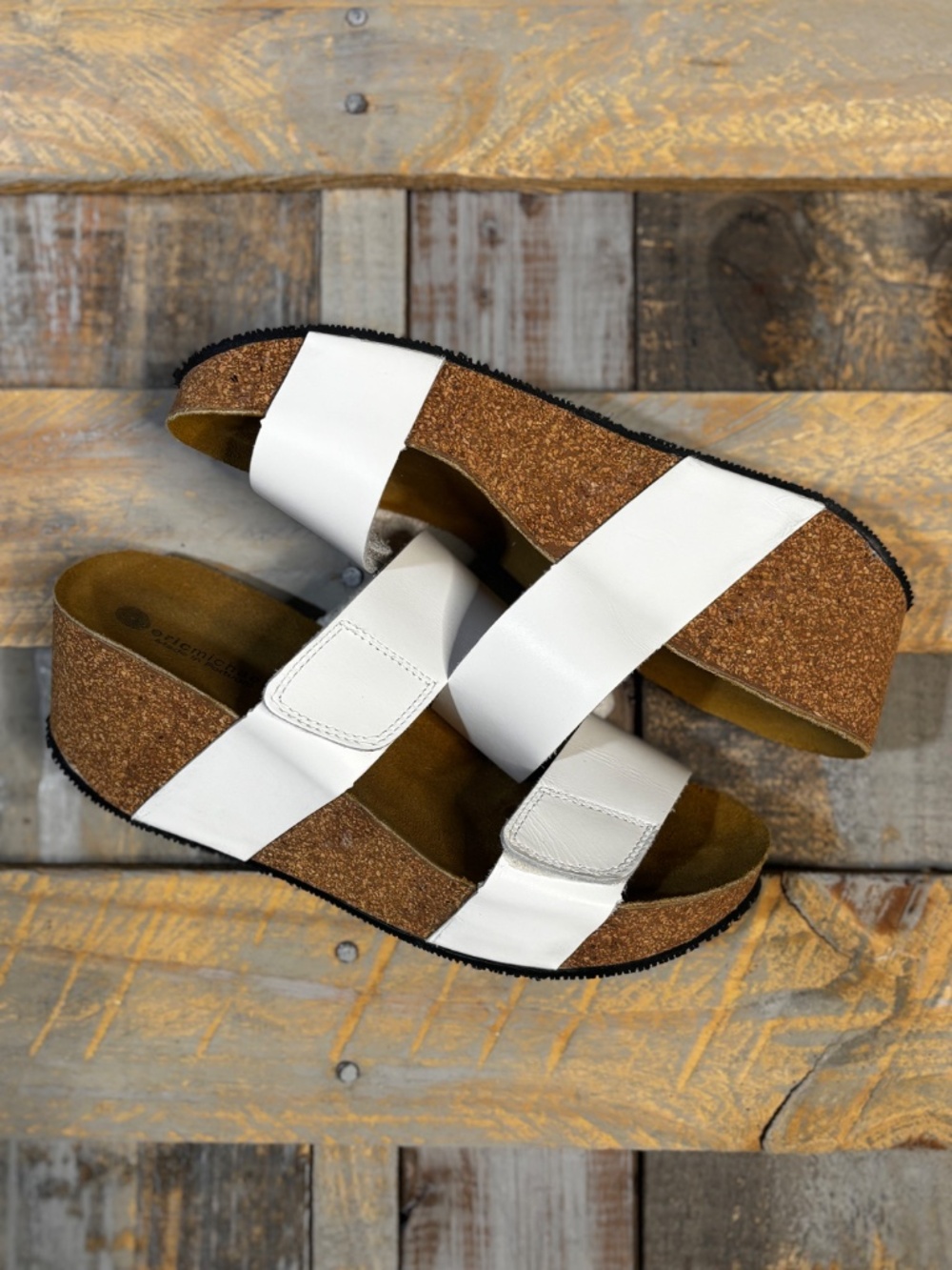 NWOT [Eric Michael] White Cork Platform < Lily > Wedge Sandal | 39 · 8.5 - 9 - Picture 8 of 13